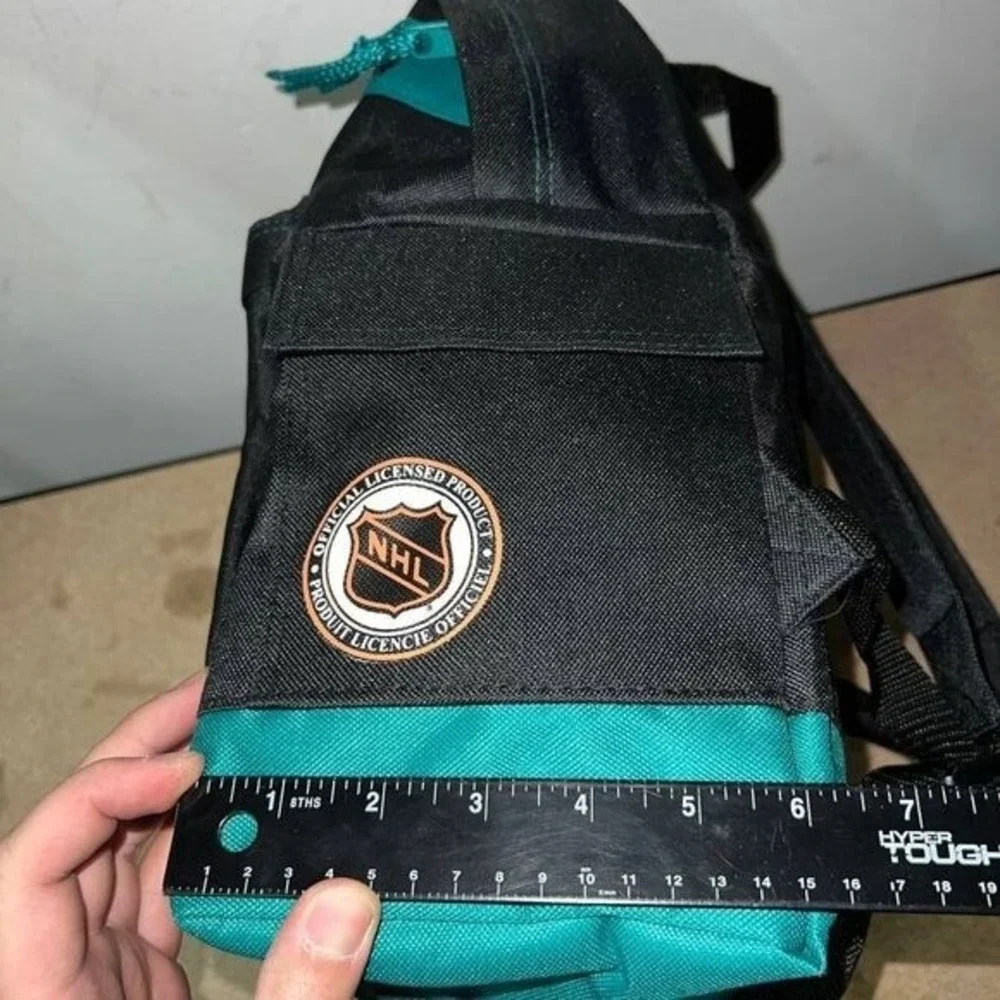 Vintage Anaheim Mighty Ducks Backpack Bag Black NHL Nasco Embroidered